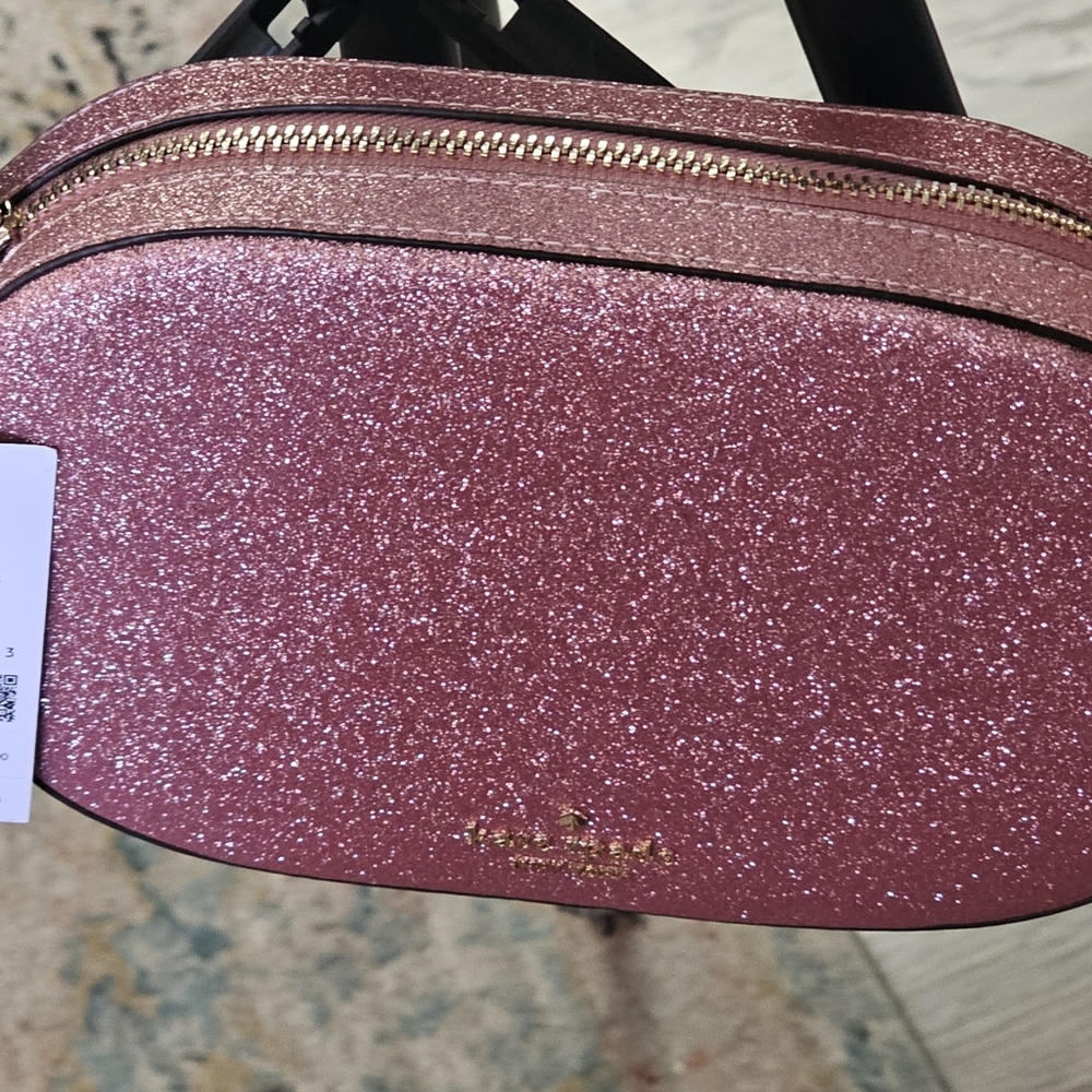 Kate Spade Glimmer  Pink Mitten Oval Camera Crossbody Bag
